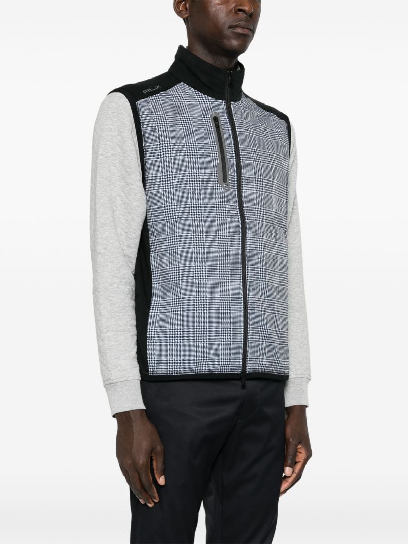 Black Checked Panelled Gilet