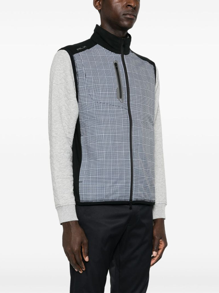 Black Checked Panelled Gilet