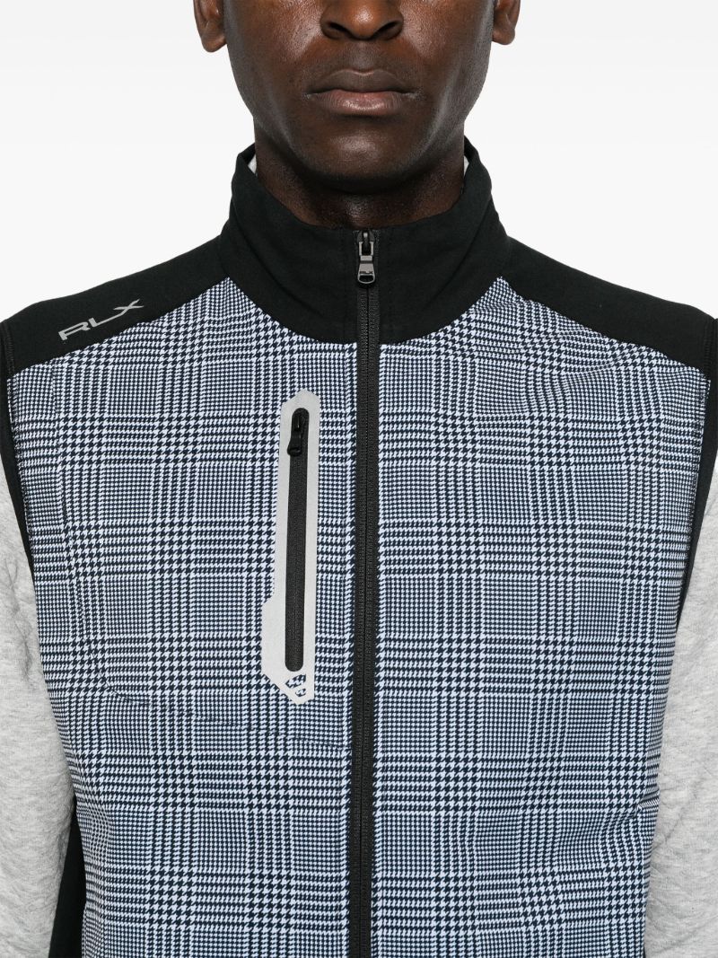 Black Checked Panelled Gilet