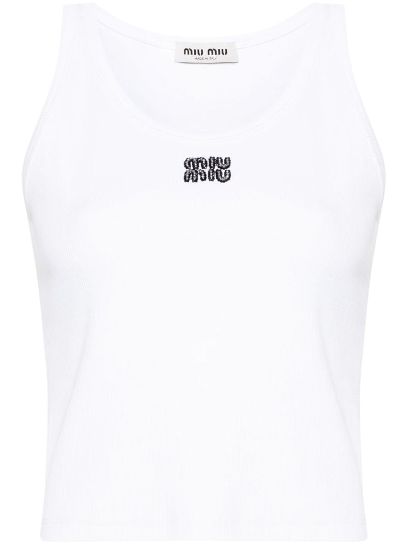 Sequinned-logo Tank Top