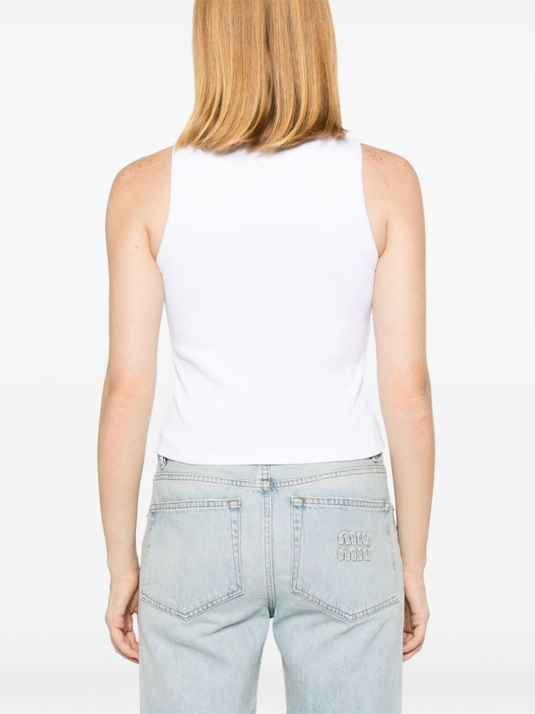 Sequinned-logo Tank Top