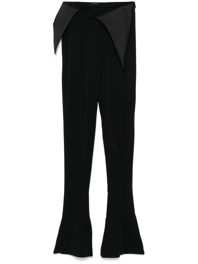 Satin Cummerbund Flared Trousers