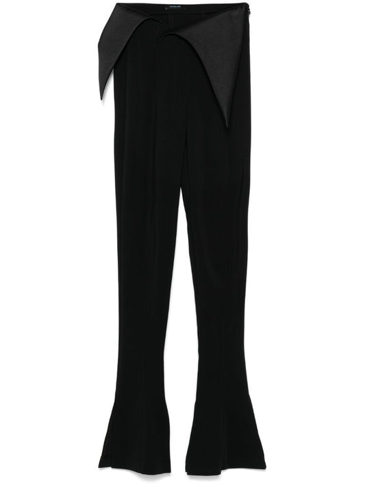 Satin Cummerbund Flared Trousers