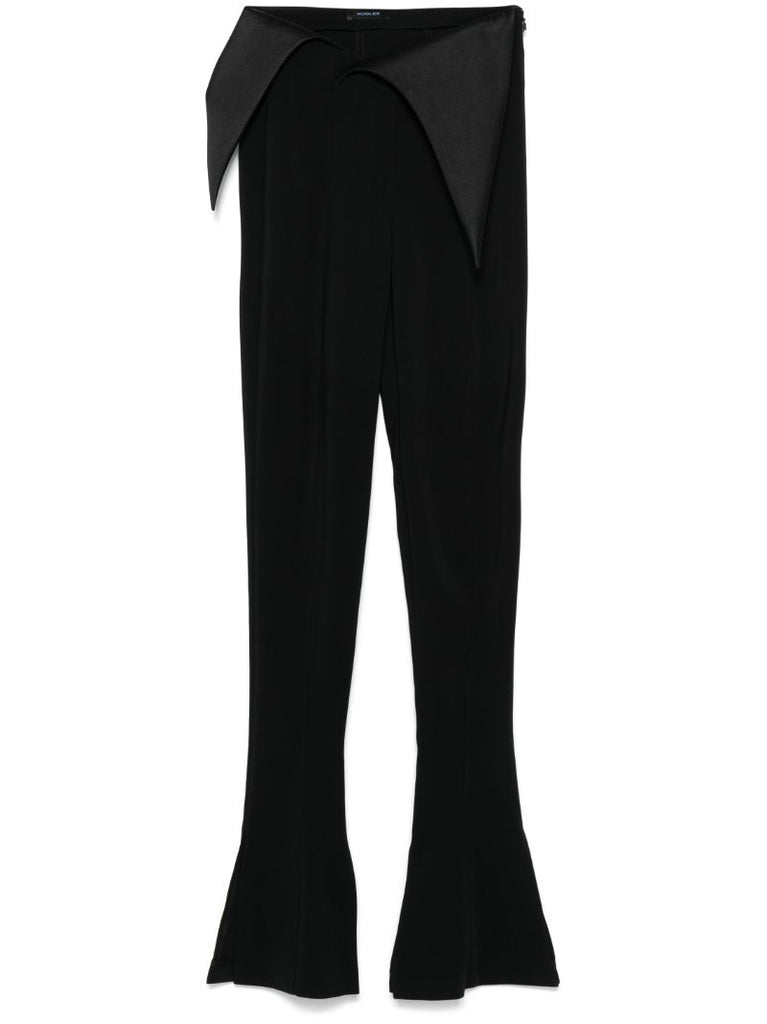 Satin Cummerbund Flared Trousers