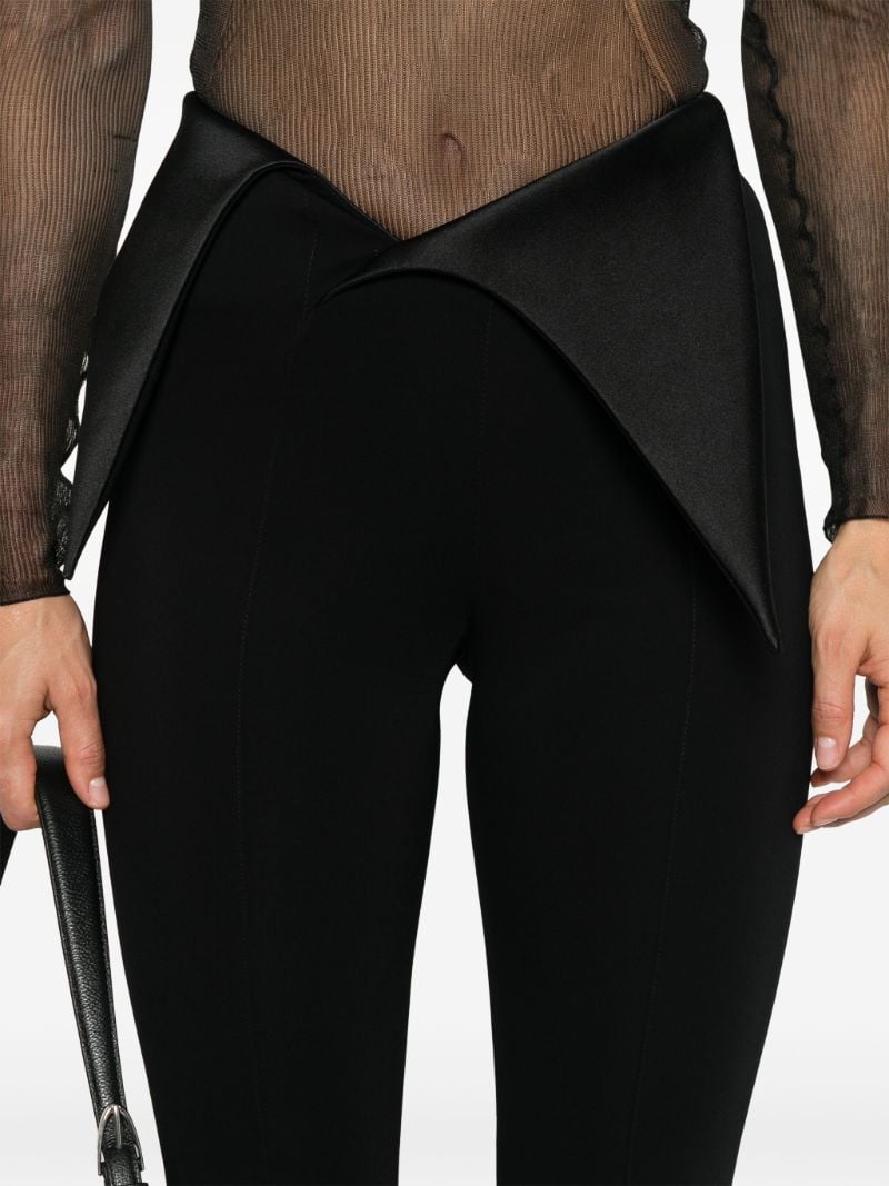 Satin Cummerbund Flared Trousers