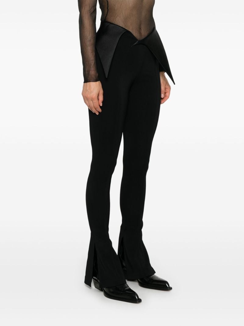 Satin Cummerbund Flared Trousers