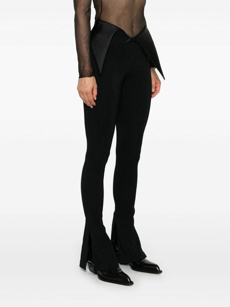 Satin Cummerbund Flared Trousers