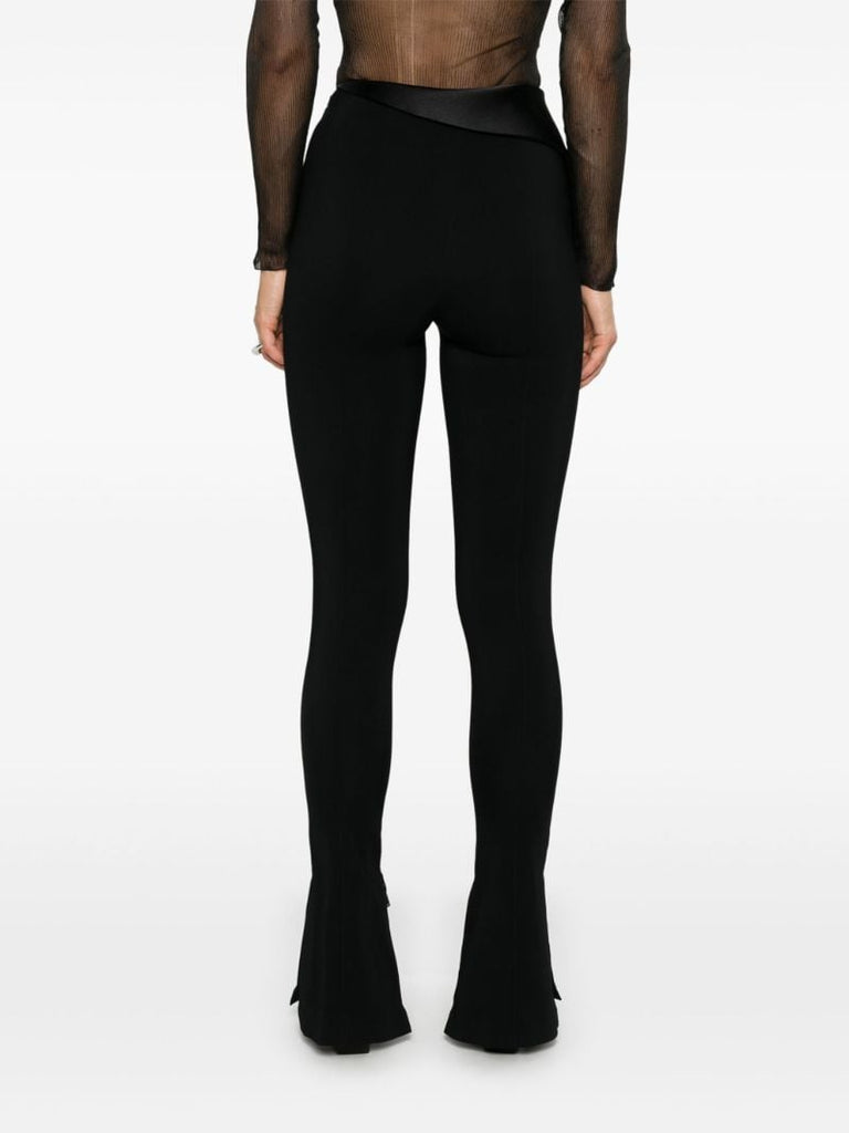 Satin Cummerbund Flared Trousers