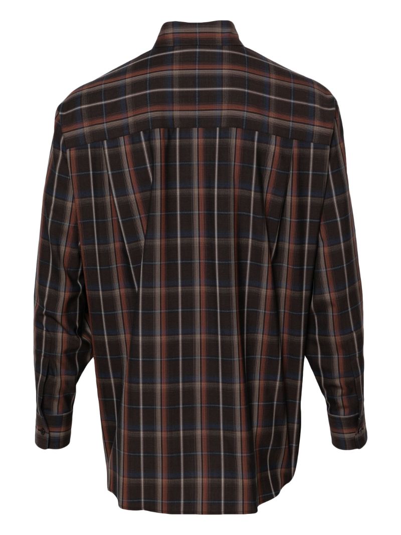Brown Checked Wool Shirt