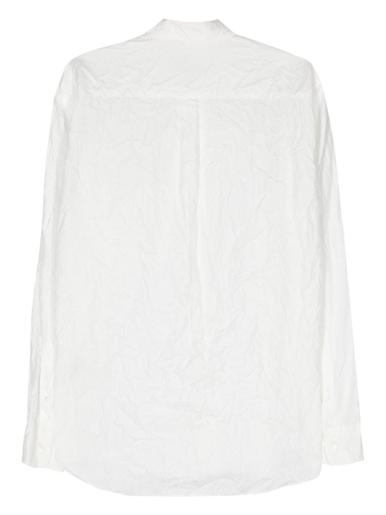 White Crinkled Cotton Shirt
