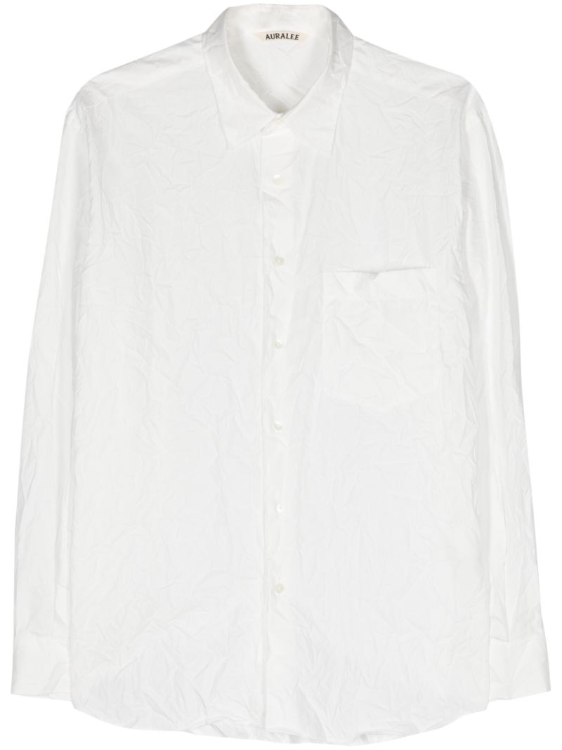 White Crinkled Cotton Shirt