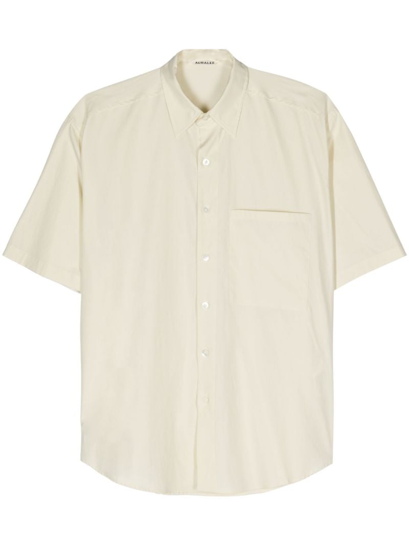 Yellow Short-sleeved Cotton Shirt