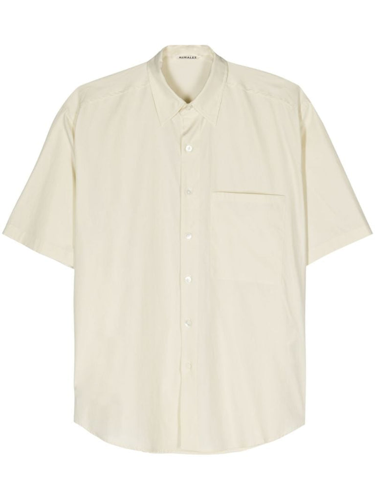 Yellow Short-sleeved Cotton Shirt
