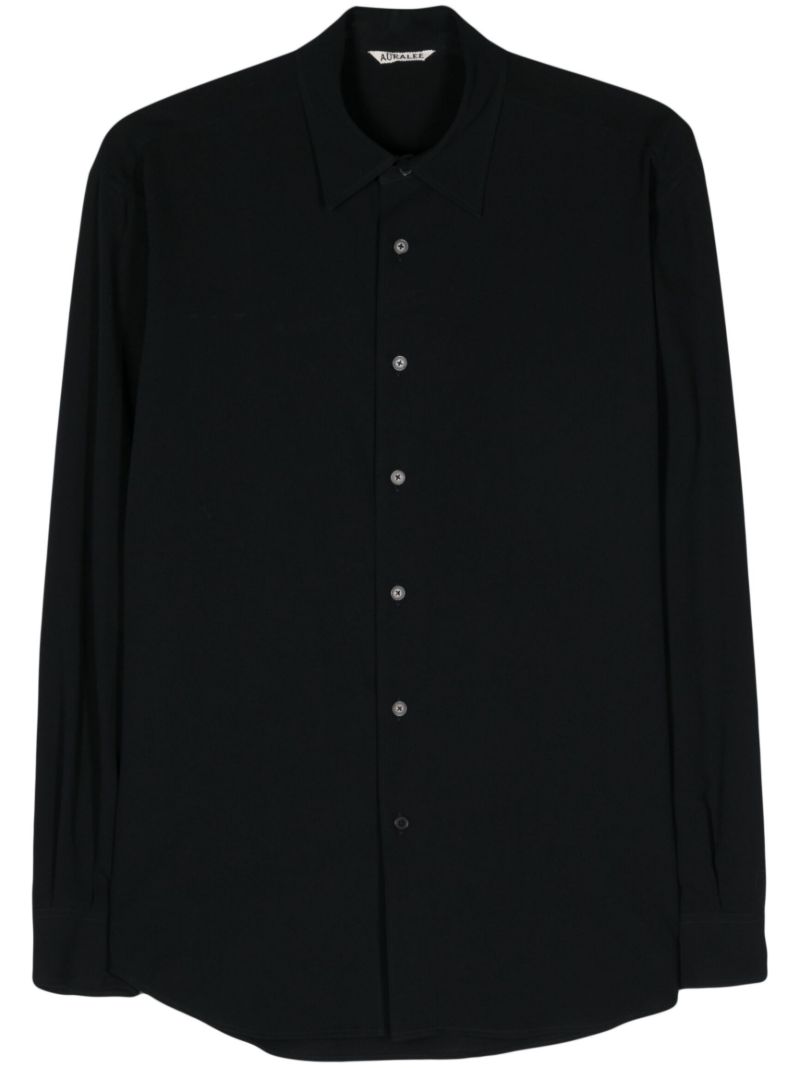 Blue Long-sleeved Cotton Shirt