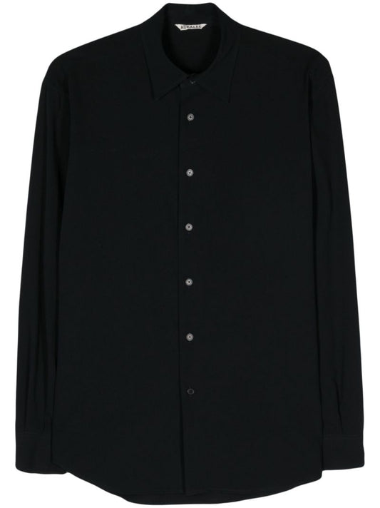 Blue Long-sleeved Cotton Shirt