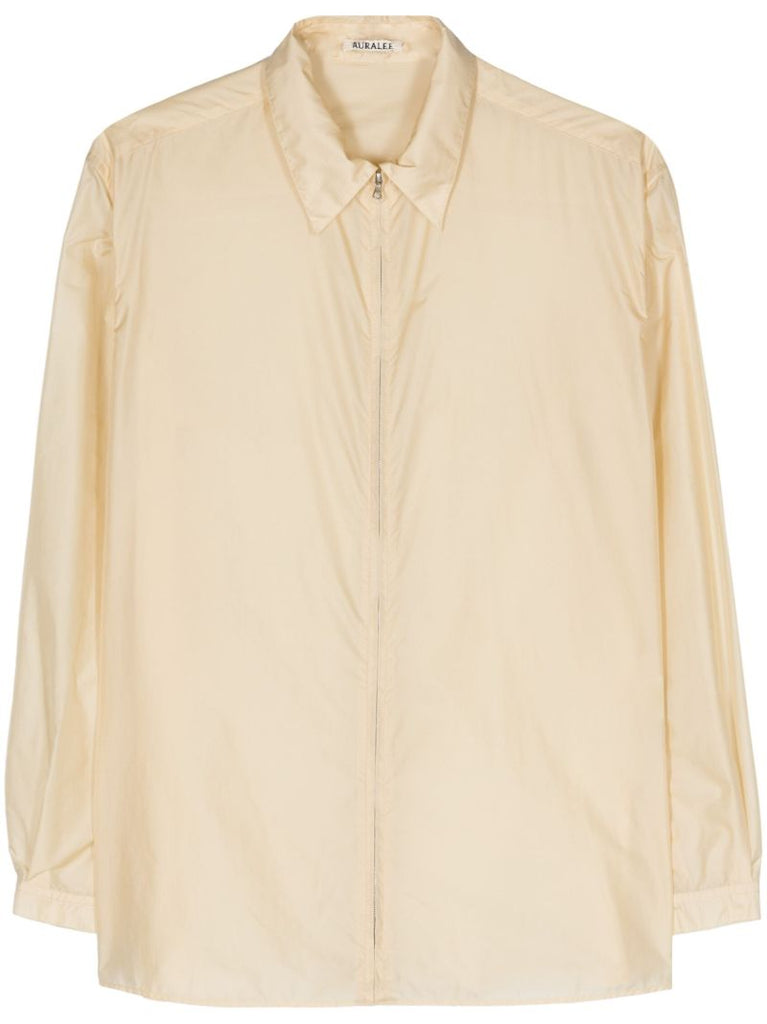 Yellow Long-sleeved Zip-up Shirt