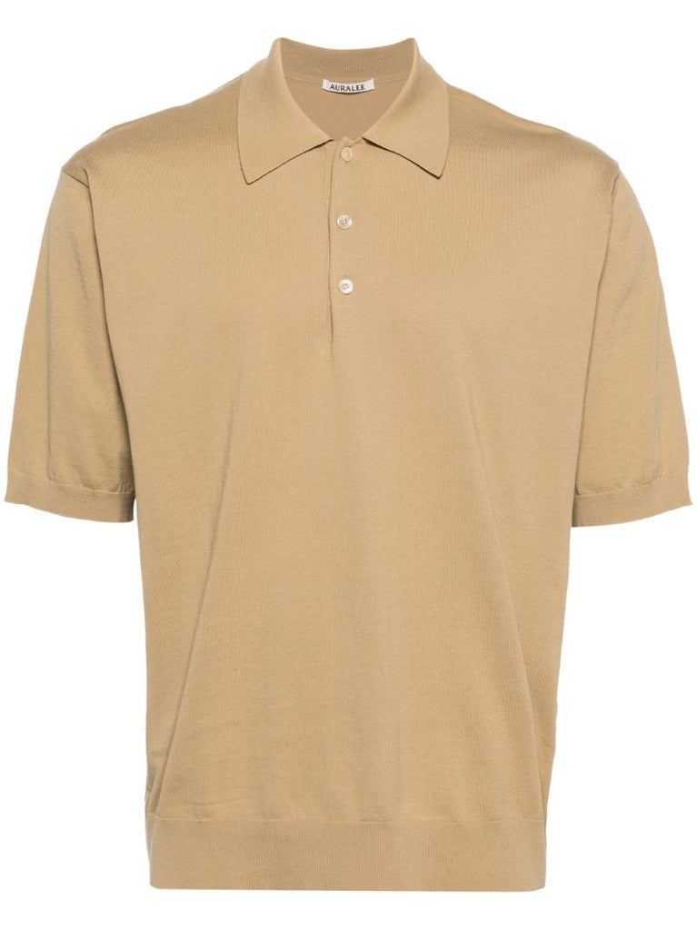 Neutral Short-sleeved Cotton Polo Shirt