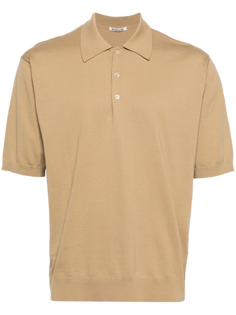 Neutral Short-sleeved Cotton Polo Shirt