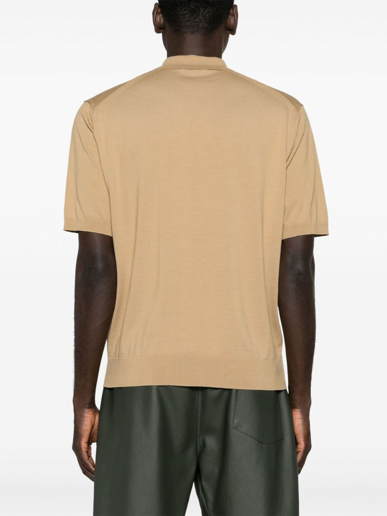 Neutral Short-sleeved Cotton Polo Shirt