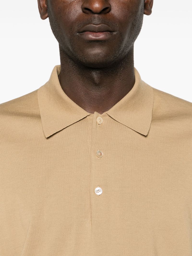 Neutral Short-sleeved Cotton Polo Shirt