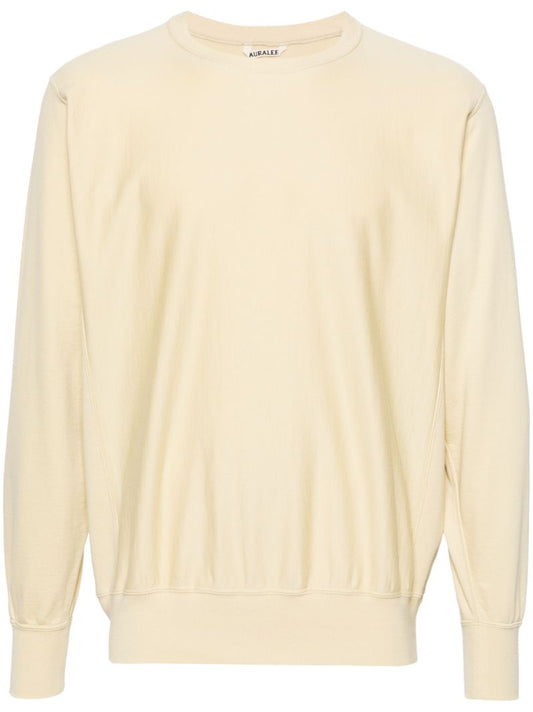 Neutral Crew Neck Cotton Sweatshirt