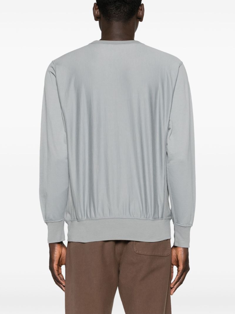 Blue Crew Neck Cotton Sweatshirt