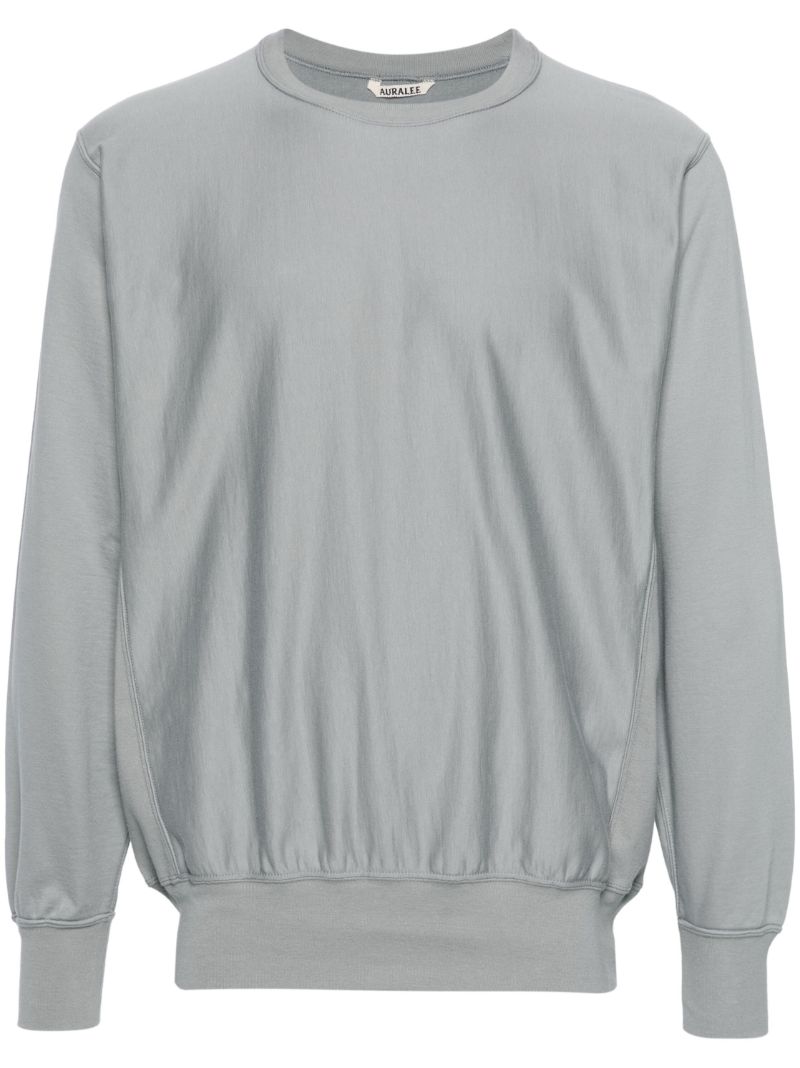 Blue Crew Neck Cotton Sweatshirt