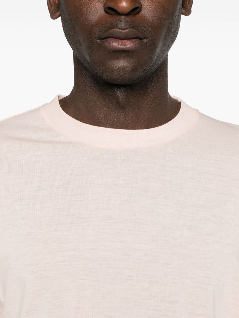 Pink Crew Neck Wool T-shirt