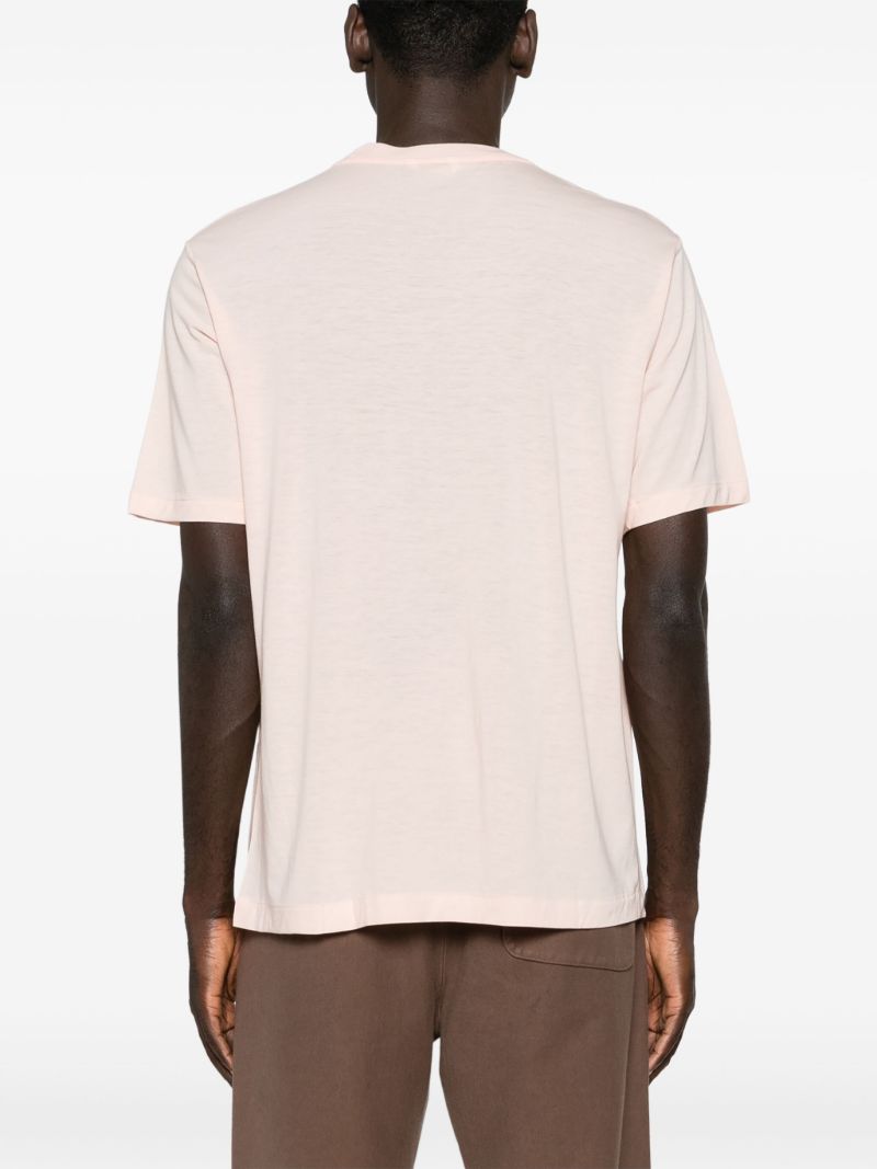 Pink Crew Neck Wool T-shirt