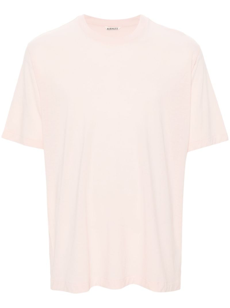 Pink Crew Neck Wool T-shirt