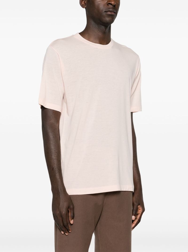Pink Crew Neck Wool T-shirt