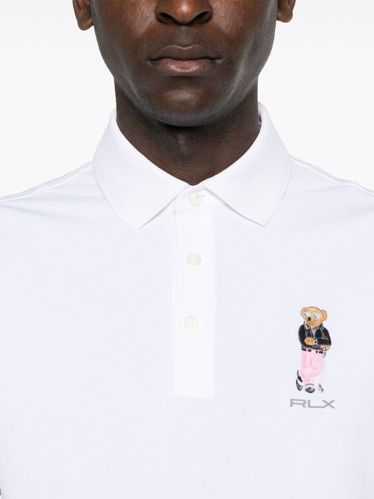 White Polo Bear PiquÃ_x0083_Â© Polo Shirt