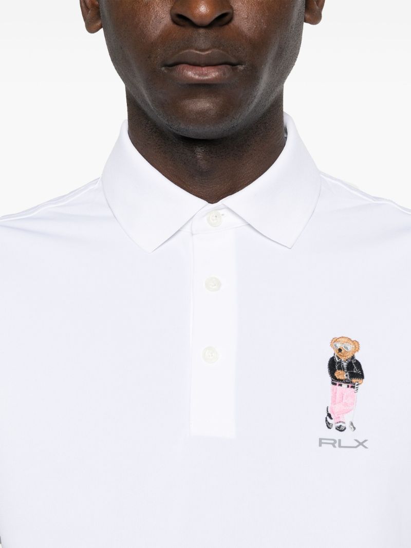 White Polo Bear PiquÃ_x0083_Â© Polo Shirt