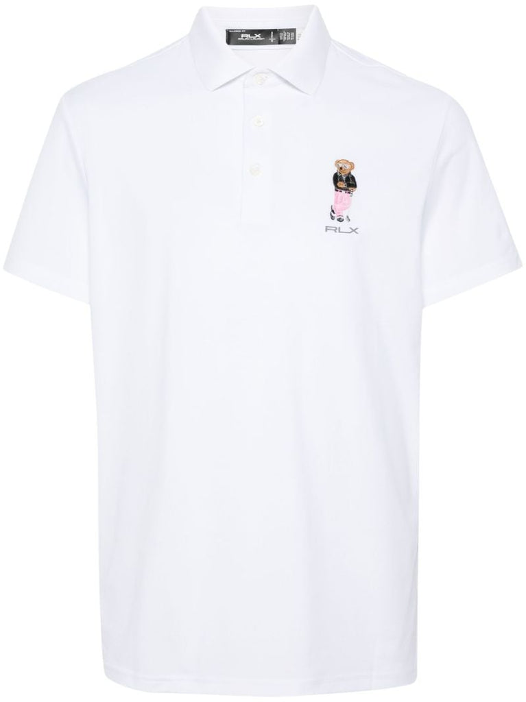 White Polo Bear PiquÃ_x0083_Â© Polo Shirt