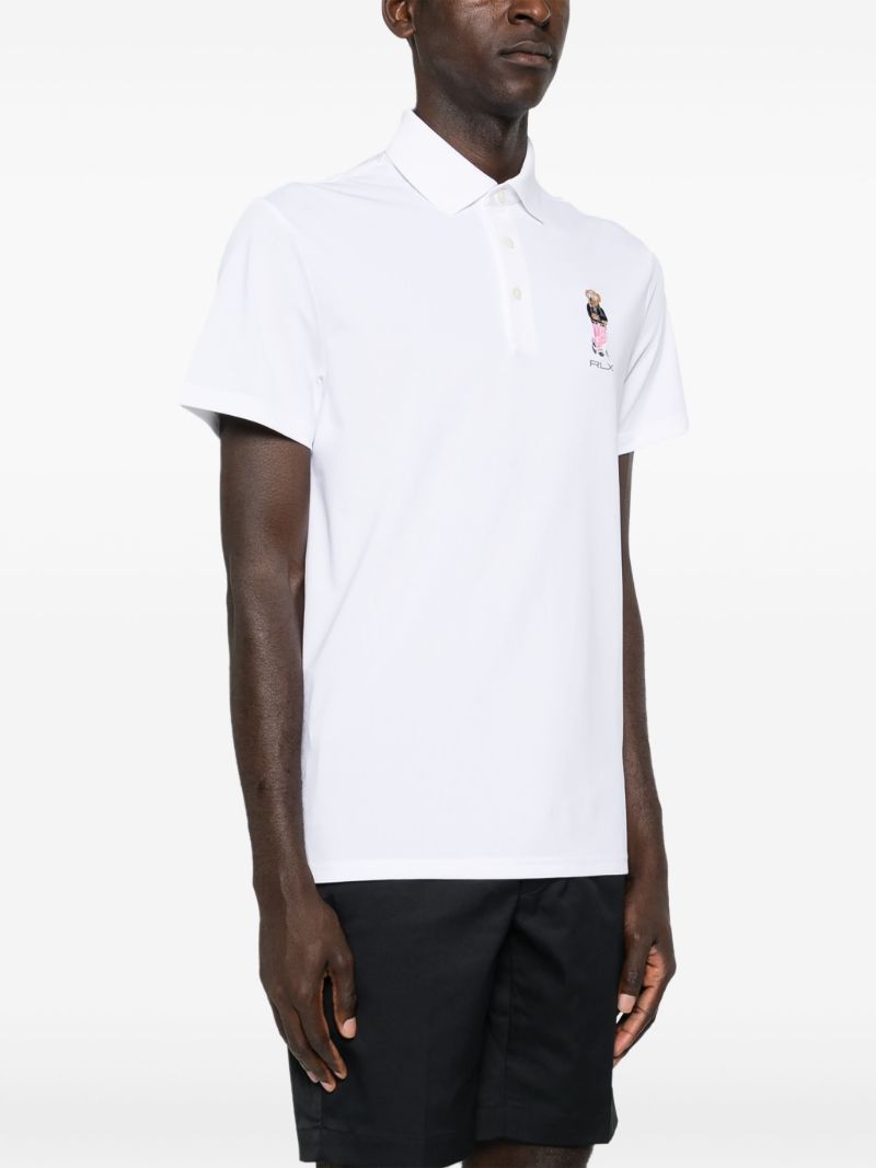 White Polo Bear PiquÃ_x0083_Â© Polo Shirt
