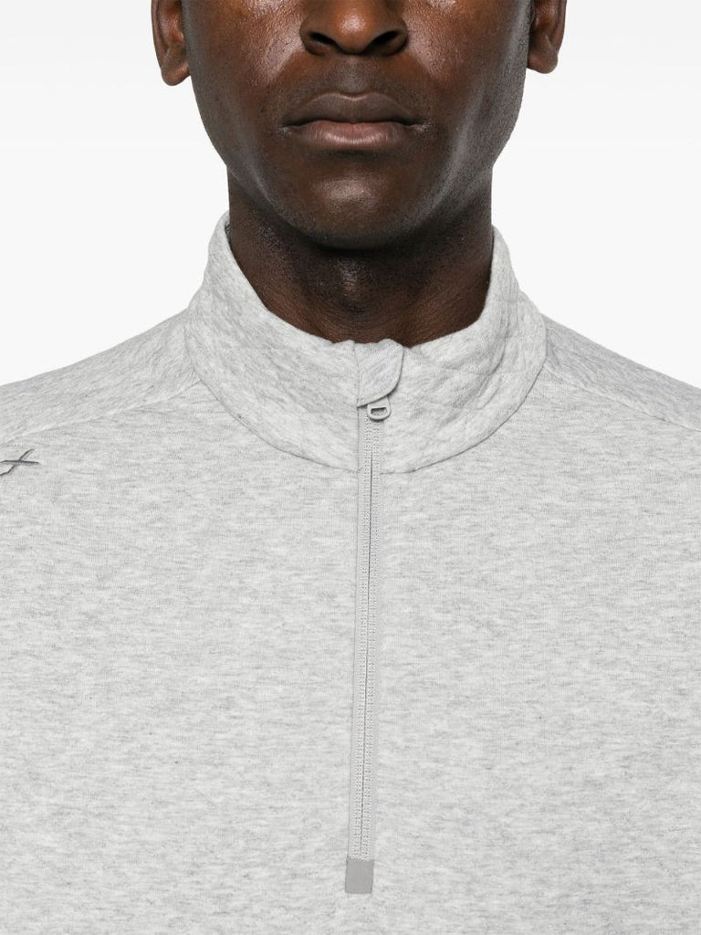 Grey Quilted Half-zip Sweatshirt