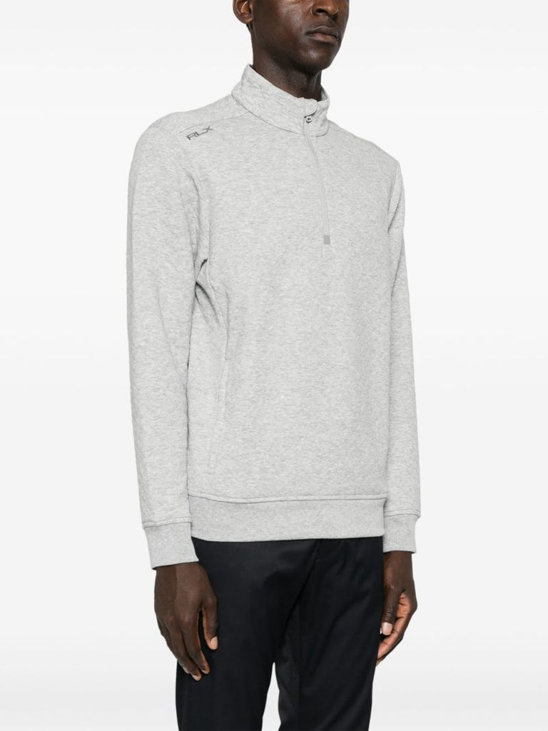 Grey Quilted Half-zip Sweatshirt