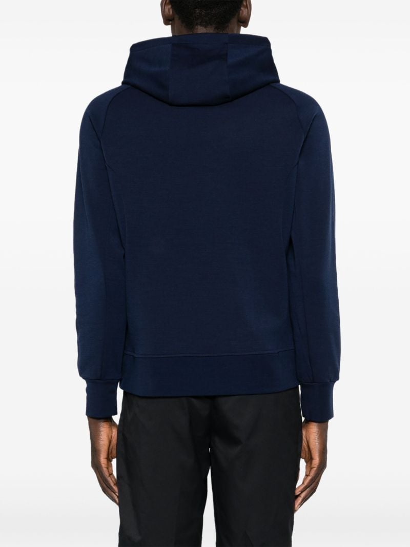 Blue Hybric Panelled Hoodie