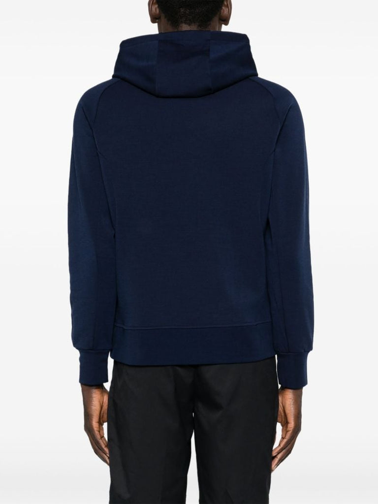 Blue Hybric Panelled Hoodie