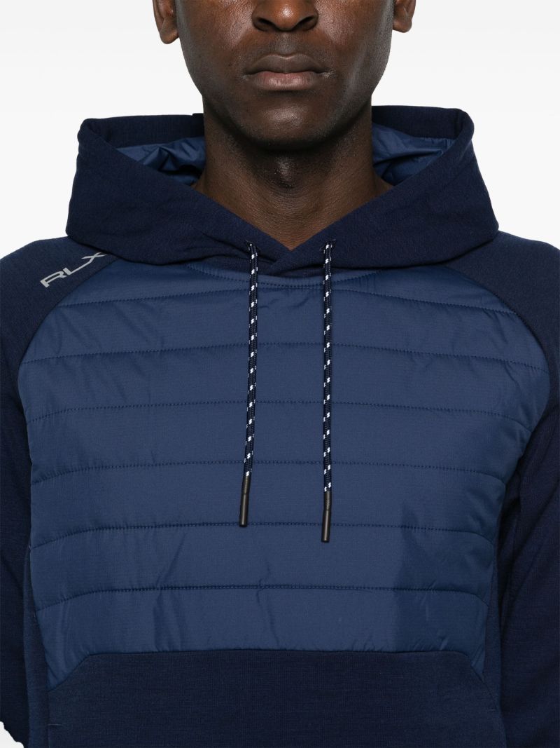 Blue Hybric Panelled Hoodie