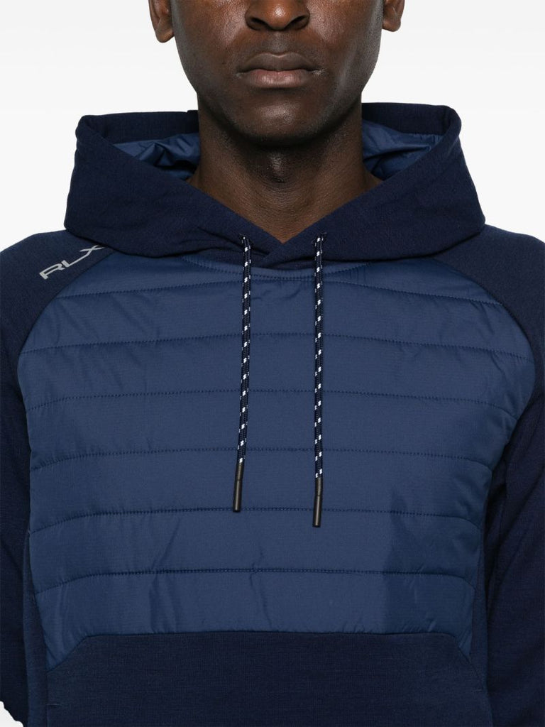 Blue Hybric Panelled Hoodie