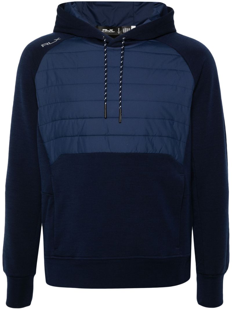 Blue Hybric Panelled Hoodie