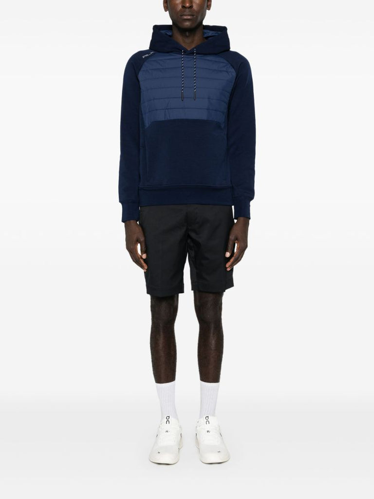 Blue Hybric Panelled Hoodie