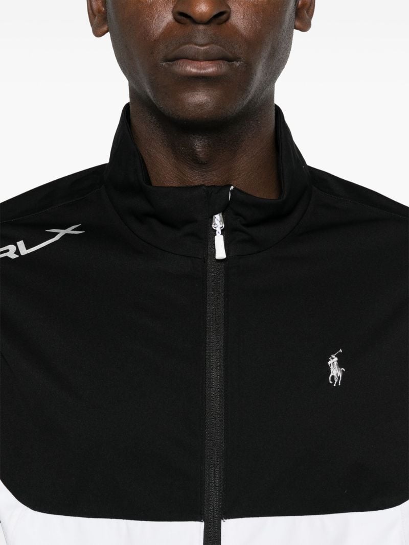 Black Stratus Windbreaker Logo-embroidered Jacket