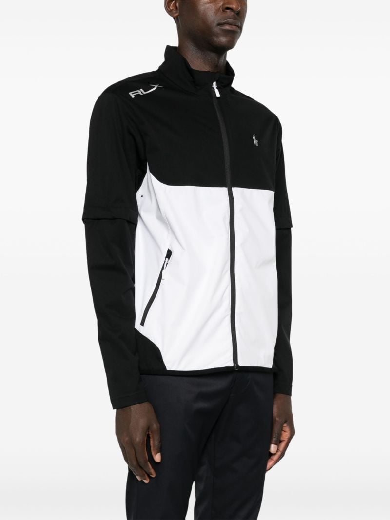 Black Stratus Windbreaker Logo-embroidered Jacket