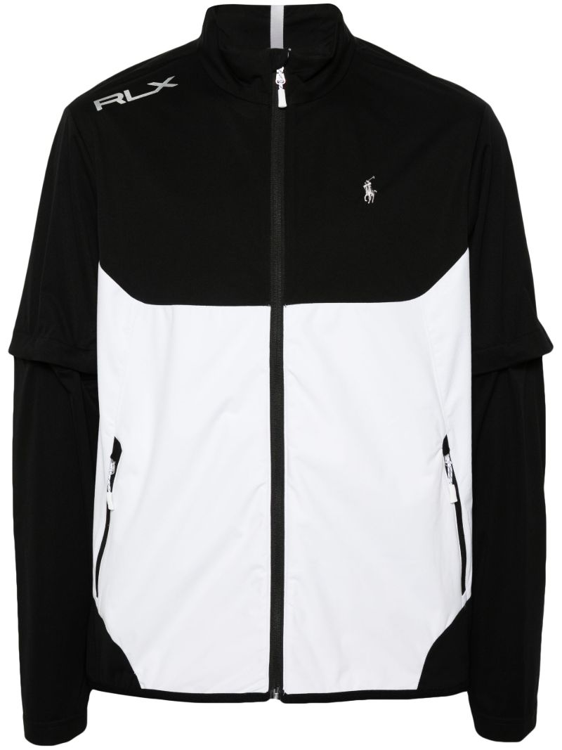 Black Stratus Windbreaker Logo-embroidered Jacket