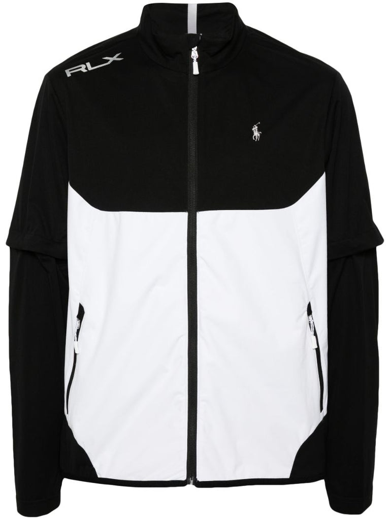 Black Stratus Windbreaker Logo-embroidered Jacket