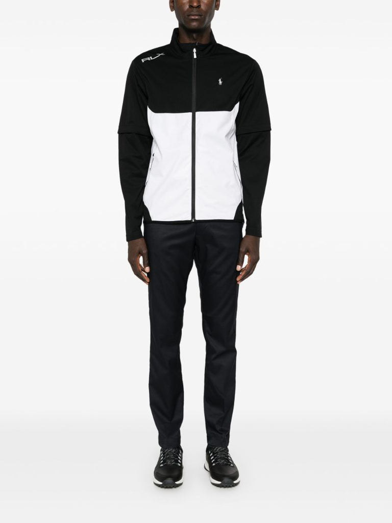 Black Stratus Windbreaker Logo-embroidered Jacket