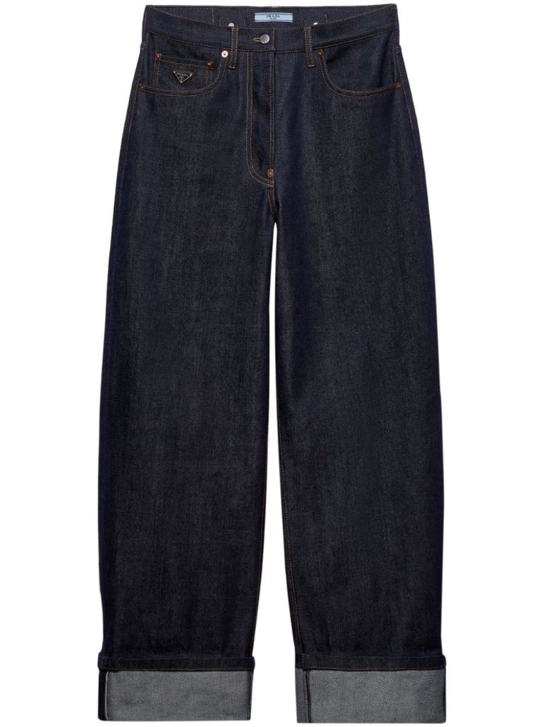 Triangle-logo Straight Jeans