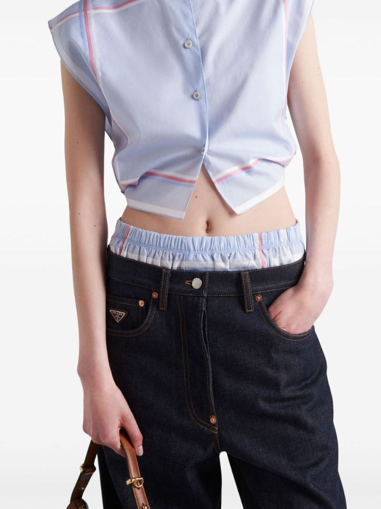 Triangle-logo Straight Jeans